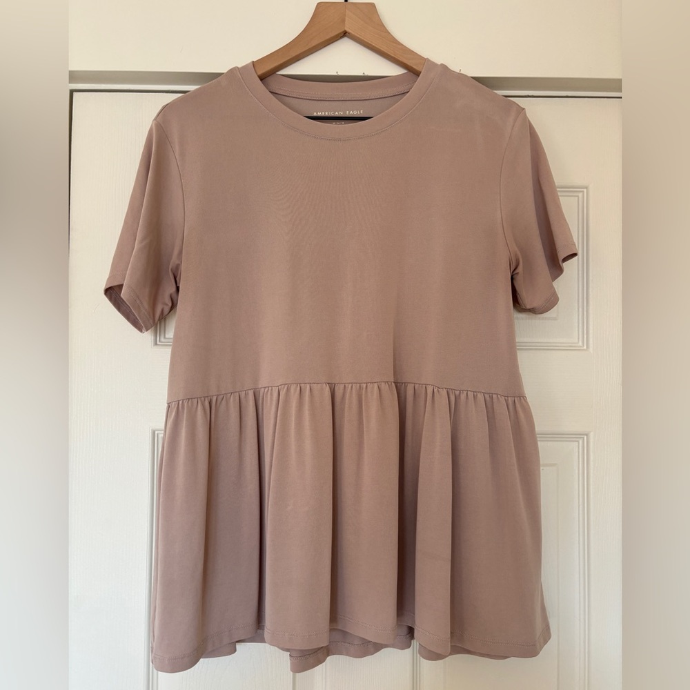 Women’s American Eagle Peplum Short Sleeve Top